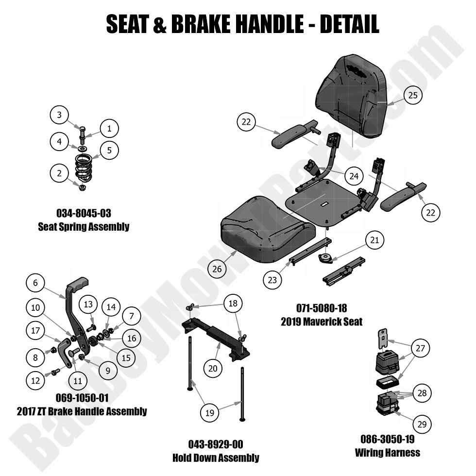 2019 Maverick Seat and Brake Handle - Detail